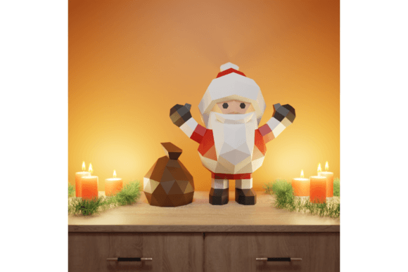 3D Papercraft Santa – Festive 3D SVG for Christmas Digital Products