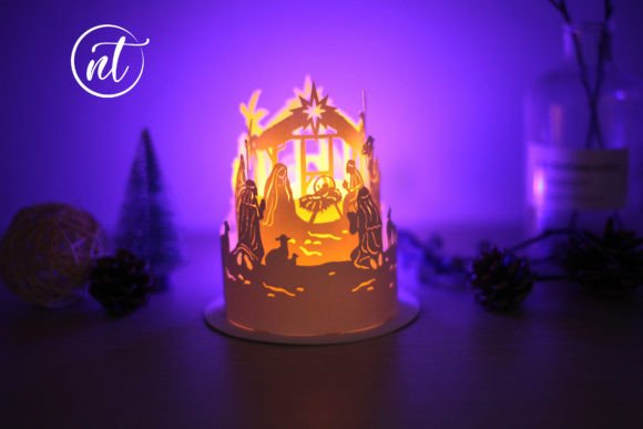 3D SVG Christmas Design: Paper Lantern Nativity of Jesus