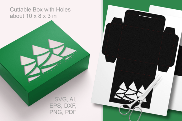 3D SVG Christmas Design: X-mas Trees Rectangular Favor Box Review