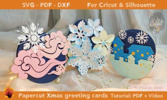 3D SVG Christmas Greeting Card Templates for Editorial & Web Design