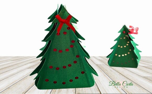 Charming 3D SVG Christmas Tree Gift Box for Festive Branding