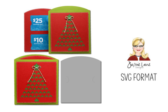 Chevron Tree Gift Card Envelope: 3D SVG for Christmas Branding