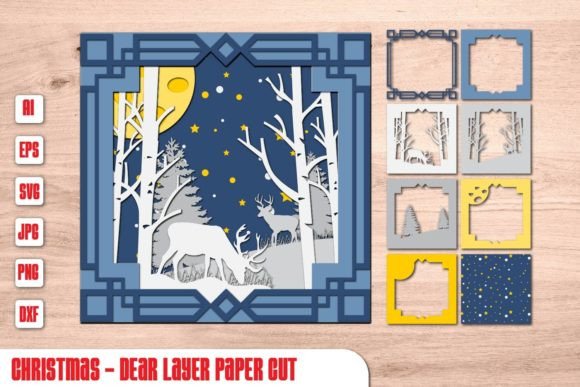 Christmas 3D SVG: A Layered Paper Cut Design for Festive Blog Visuals