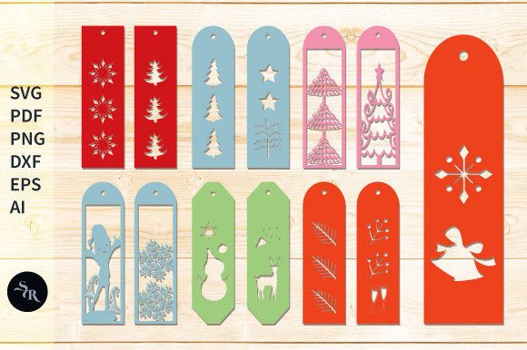 Christmas Bookmarks Paper Cut SVG for Crafts & Graphics Projects