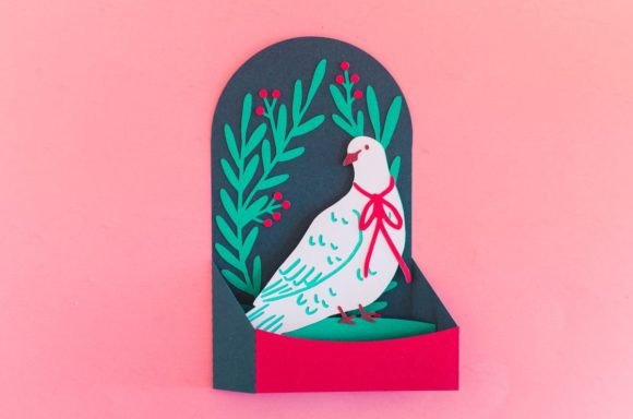 Christmas Dove Box Card: A 3D SVG Design for Festive Branding