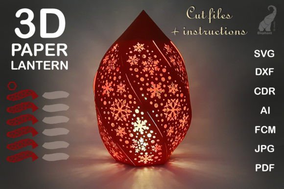 Christmas Paper Lantern 3D SVG: Festive Design for Brand Marketing