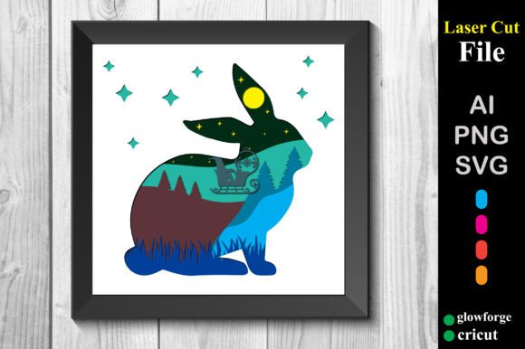 Christmas Rabbit 3D SVG: Festive Craft Design for Cricut & Handmade Business