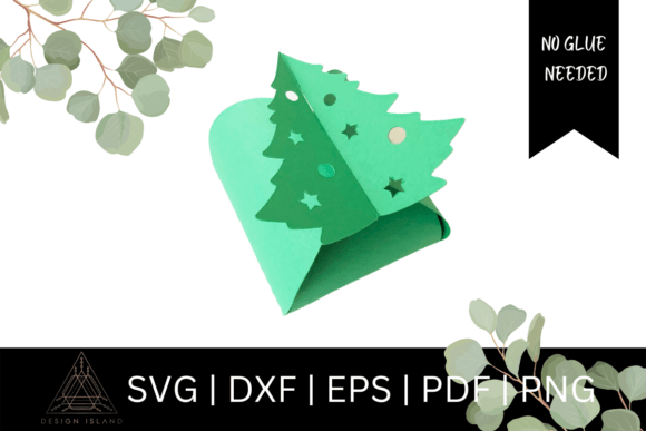 Christmas Tree Box Template SVG No Glue Review for Embroidery Designers