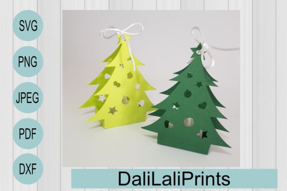 Christmas Tree Luminary Box Template: A Festive 3D SVG for Crafting & Small Business Use