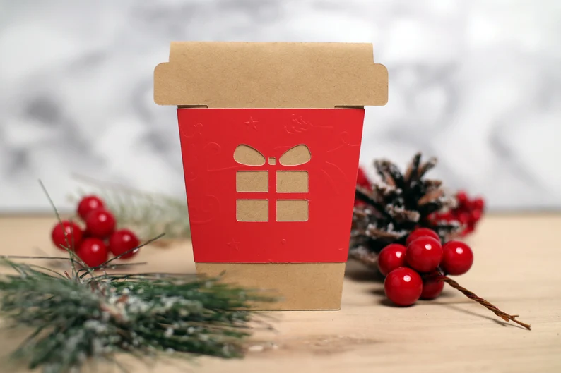 Coffee Cup Gift Card Envelope – Christmas 3D SVG Design Review