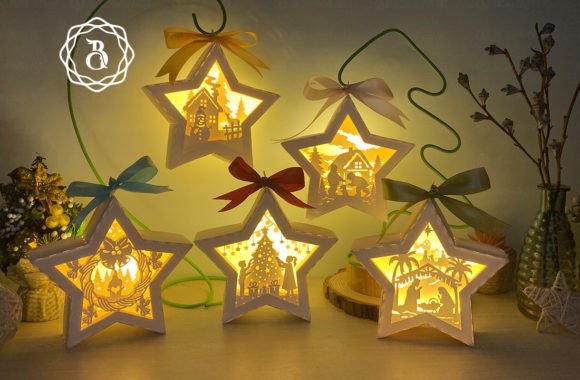 Combo Christmas Hanging Star Lanterns