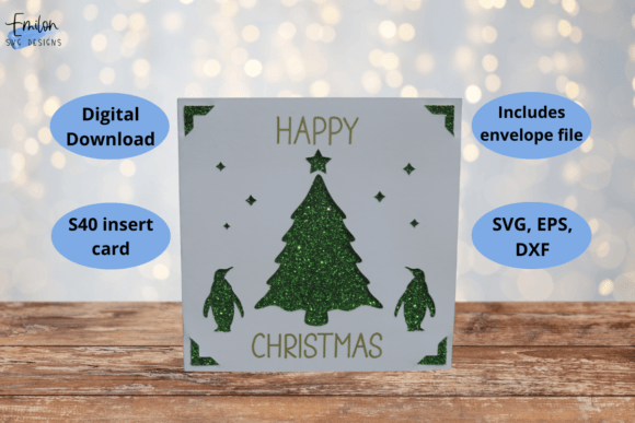 Happy Christmas Penguin Insert Card SVG Review: A 3D SVG for Festive Branding