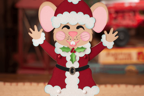 Jolly Jointed Christmas Mouse 3D SVG for Festive Crafting