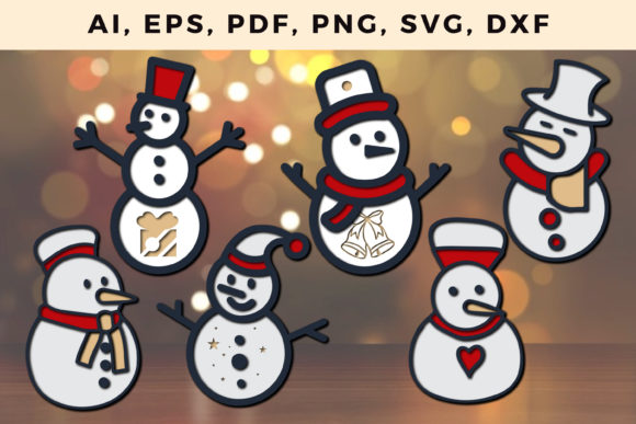 Layer Christmas Snowman Cut 3D SVG Bundle for Holiday Content Design
