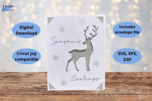 Reindeer Christmas Insert Card SVG: A 3D Design for Festive Branding