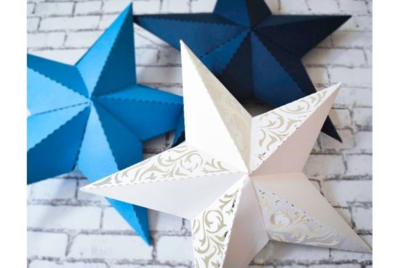Scrolling Vine Paper Star Template: A 3D SVG Christmas Design for Bloggers and Publishers